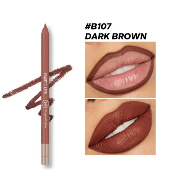 Beauty Glazed Waterproof & Long Lasting Lip Liner - B107 Dark Brown