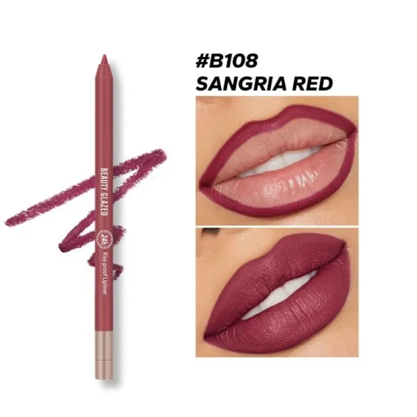 Beauty Glazed Waterproof & Long Lasting Lip Liner - B108 Sangria Red