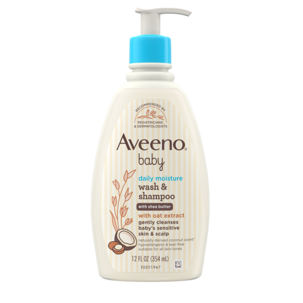 Aveeno Baby Daily Moisture Wash and Shampoo with natural Oat Extract 532ml