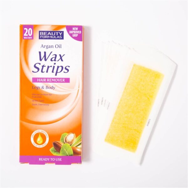 Beauty Formulas Argan Oil Leg & Body Wax Strips 20Pcs
