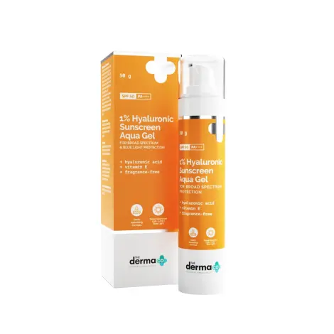 The Derma Co 1% Hyaluronic Sunscreen Aqua Gel SPF 50 PA++ 50g